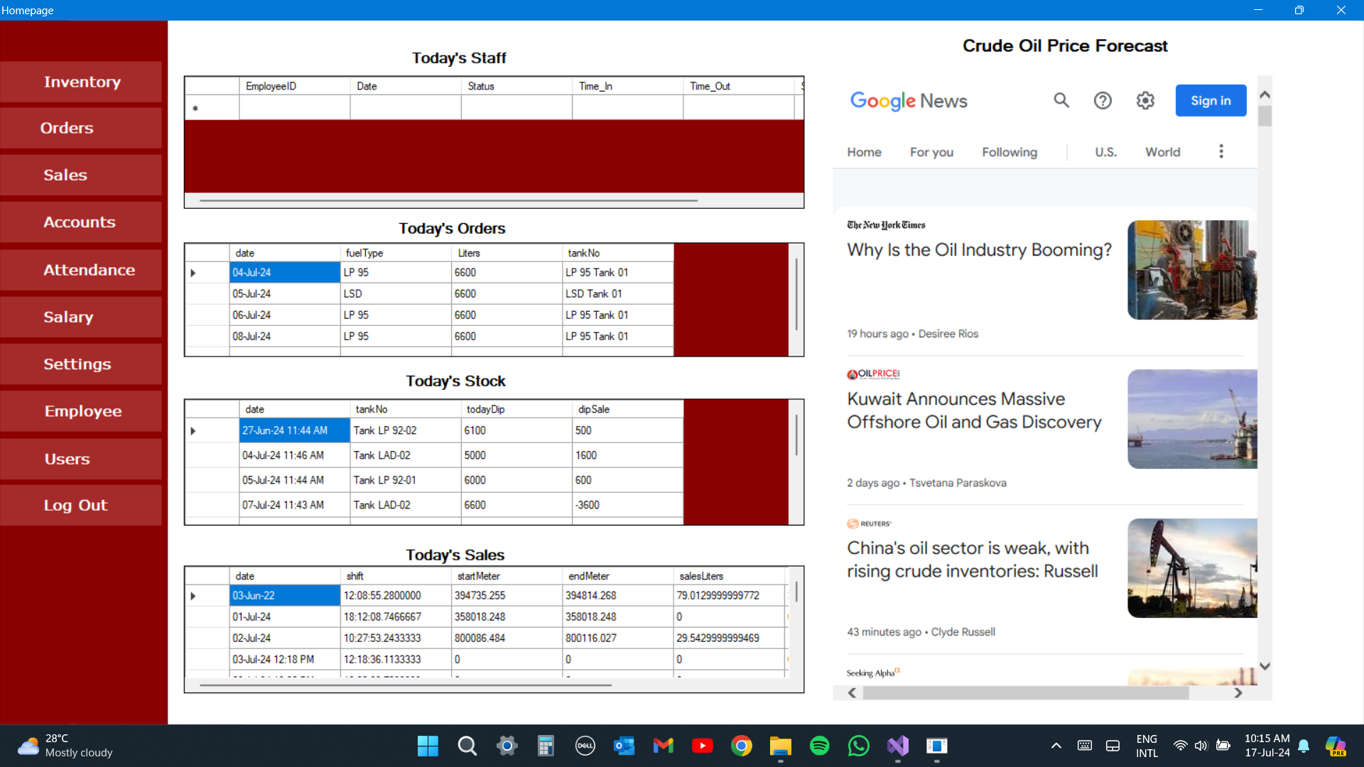 Management System Software for Filling Stations